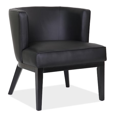Officesource Bowery Collection Barrel Back Arm Chair with Black Wood Legs 5209VBK